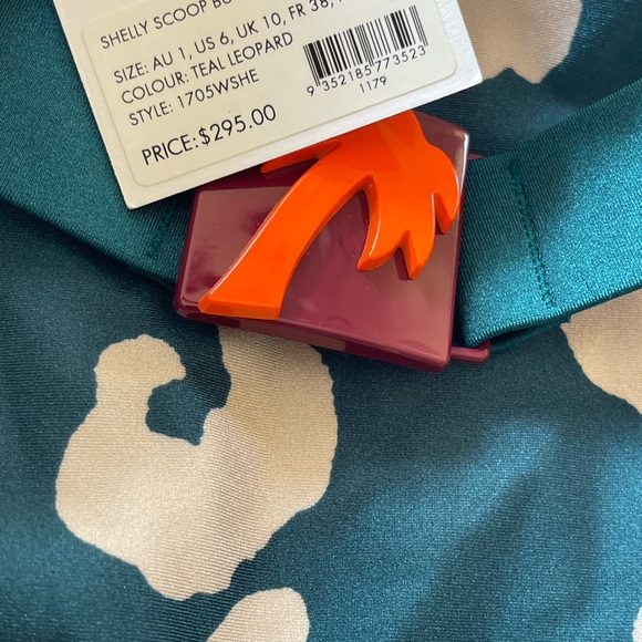 Zimmermann Shelly Scoop teal leopard 🐆 one piece bathing suit - NWT! - size 1 - Picture 7 of 7